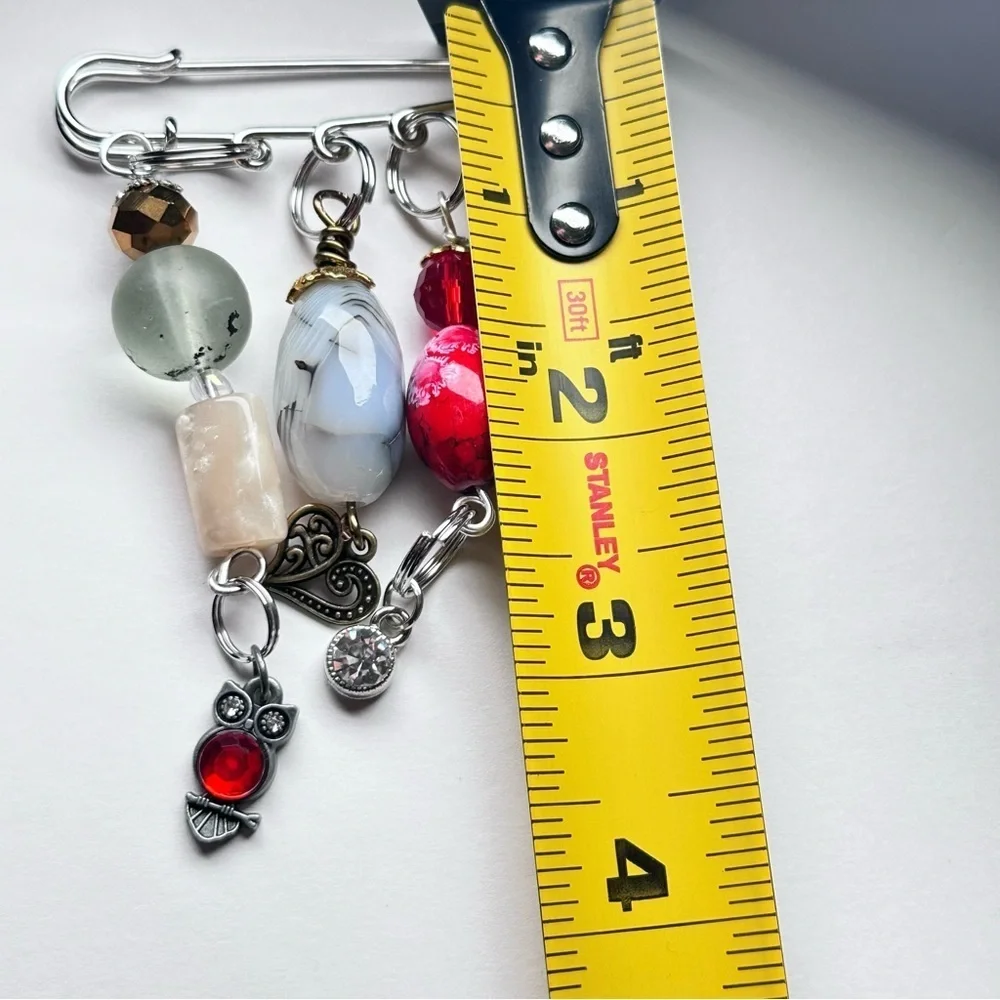 Brooch | Hand Crafted | Glass Beaded |  Pin Artisan Multicolor Wire-Wrapped OOAK